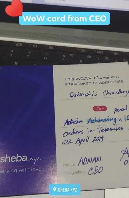 Wow Card from CEO